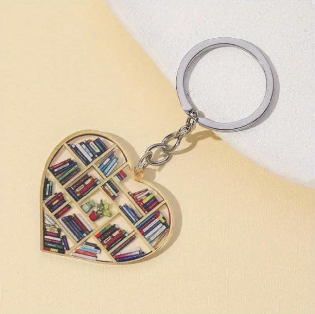 Acrylic Book Lovers Keychain Pendant