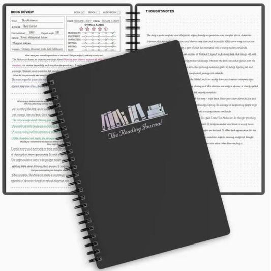 Reading Journal A5 Black - Book Journal Reading Log for Review and Track Your Reading Progress