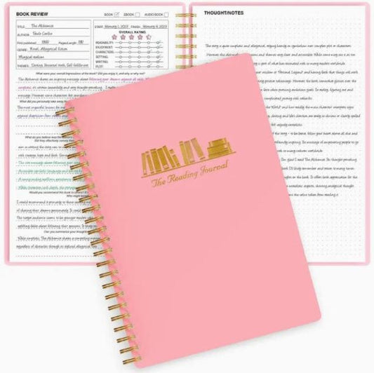 Reading Journal A5 Pink - Book Journal Reading Log for Review and Track Your Reading Progress