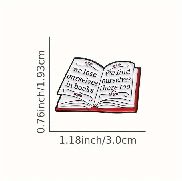 Enamel Open Book Brooch Pin